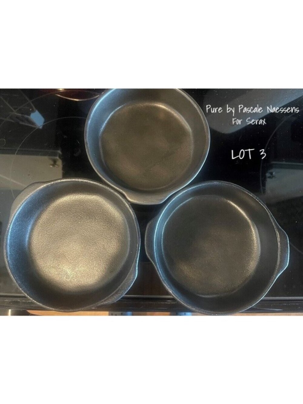 Pure by Pascale Naessens for Serax Collections Oven Dishes Black X 3 New